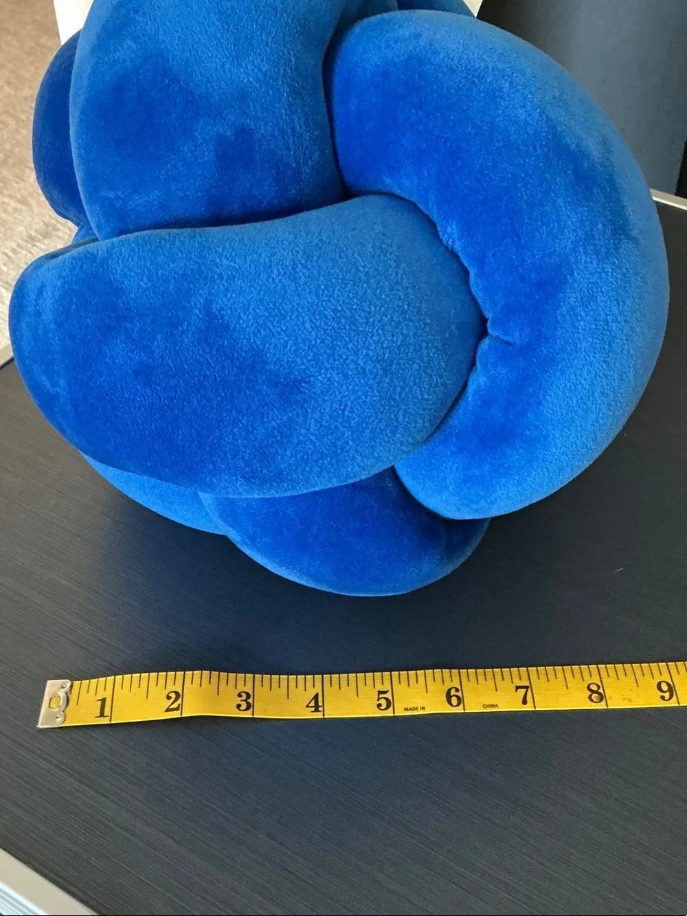 Bold Royal Blue Knot Accent Pillow